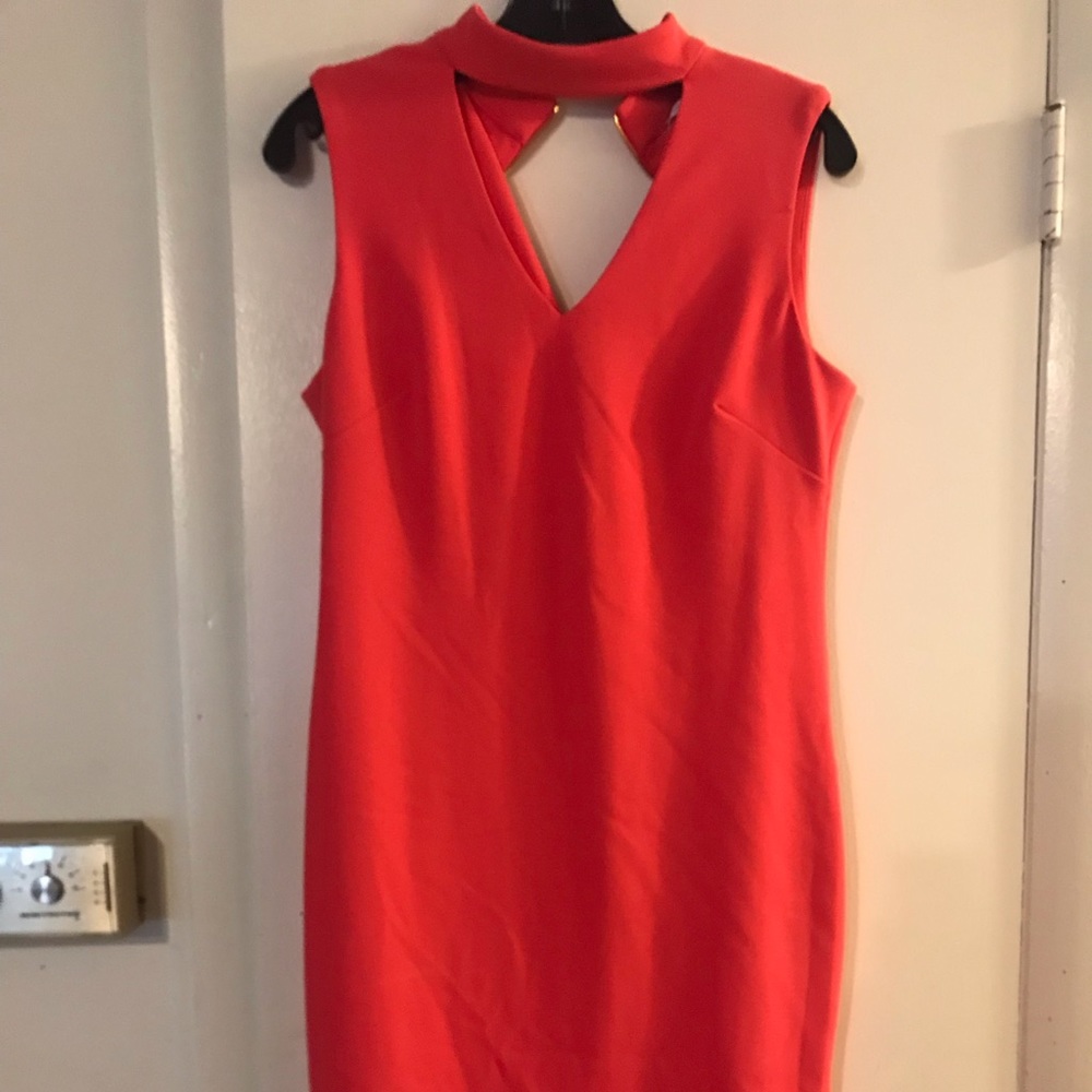 Calvin Klein Scuba Choker Sheath Dress